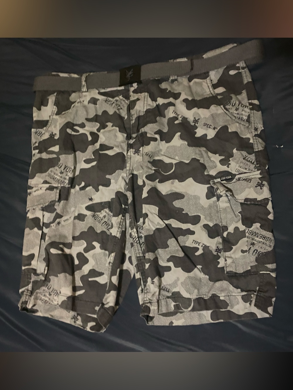 Zoo York Men's Gray Black Camo Cargo Shorts